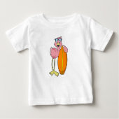 Flamingo als Surfer mit Surfboard.PNG Baby T-shirt (Vorderseite)