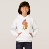 Flamingo als Surfer mit Surfboard.PNG Hoodie (Vorne ganz)