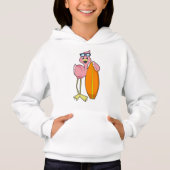 Flamingo als Surfer mit Surfboard.PNG Hoodie (Vorderseite)