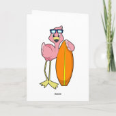 Flamingo als Surfer mit Surfboard.PNG Karte (Rückseite)