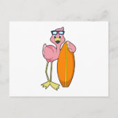 Flamingo als Surfer mit Surfboard.PNG Postkarte (Vorderseite)