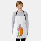 Flamingo als Surfer mit Surfboard.PNG Schürze (Getragen)