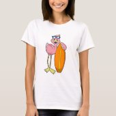 Flamingo als Surfer mit Surfboard.PNG T-Shirt (Vorderseite)