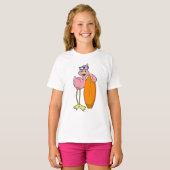 Flamingo als Surfer mit Surfboard.PNG T-Shirt (Vorne ganz)