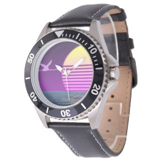 Flamingo am Meer, 80 Jahre Armbanduhr