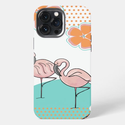 Flamingo am Pool iPhone Hülle (Rückseite)