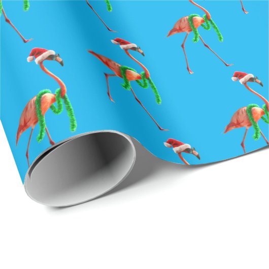 Flamingo am Strand Geschenkpapier (Rolleneckpunkt)