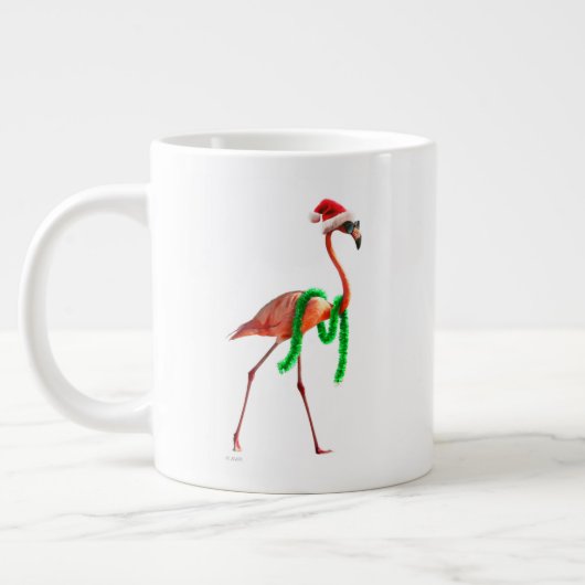 Flamingo am Strand Jumbo-Tasse (Links)