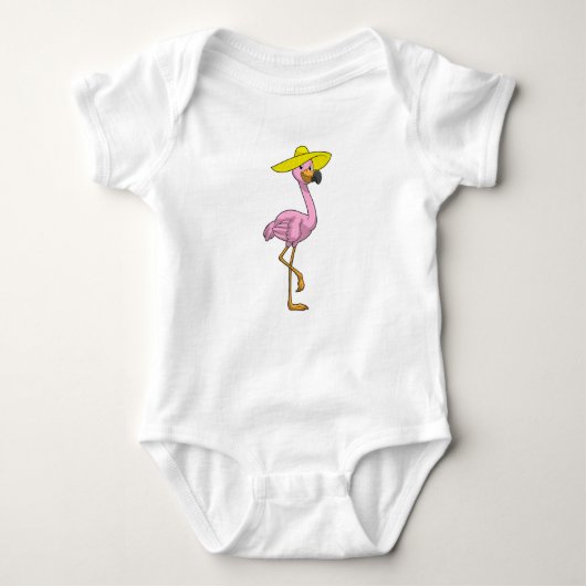Flamingo am Strand mit Hat Baby Strampler (Vorderseite)