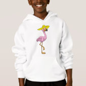 Flamingo am Strand mit Hat Hoodie (Vorderseite)