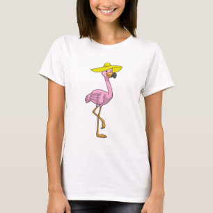 Flamingo am Strand mit Hat T-Shirt
