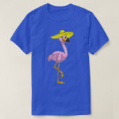 Flamingo am Strand mit Hat T-Shirt (Design vorne)