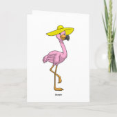 Flamingo am Strand mit Hut Karte (Rückseite)