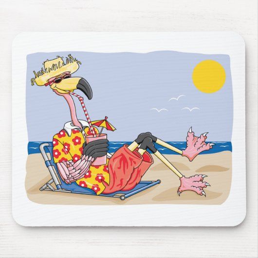 Flamingo Am Strand Mousepad (Vorne)