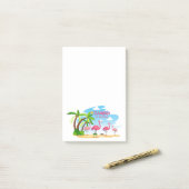 Flamingo am Strand Post-it Klebezettel (Auf Schreibtisch)