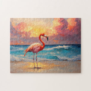 Flamingo am Strand Puzzle
