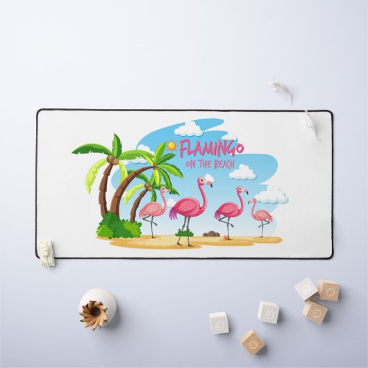Flamingo am Strand Schreibtischunterlage (Kindertisch)