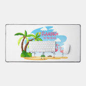 Flamingo am Strand Schreibtischunterlage (Tastatur & Maus)