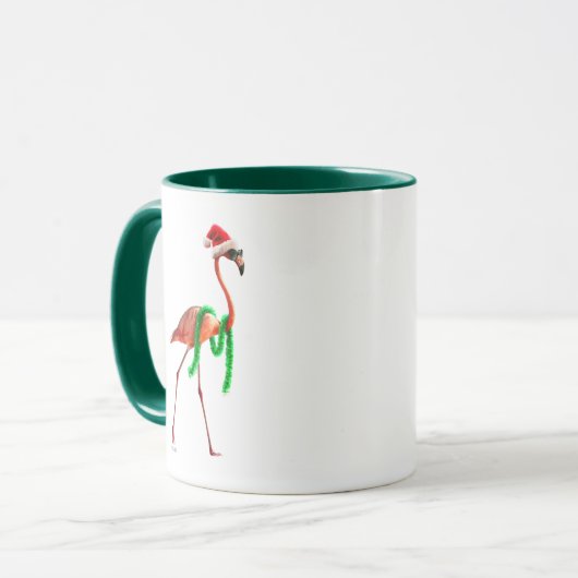 Flamingo am Strand Tasse (Vorderseite Links)