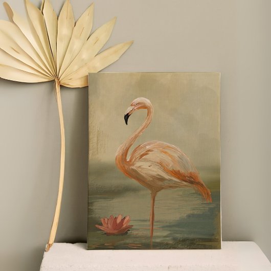 Flamingo am Wasser - Eleganter Vogel Leinwanddruck