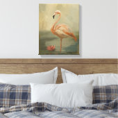 Flamingo am Wasser - Eleganter Vogel Leinwanddruck (Insitu (Schlafzimmer))
