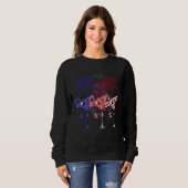 Flamingo American Flag Firework Independence Day Sweatshirt (Vorne ganz)