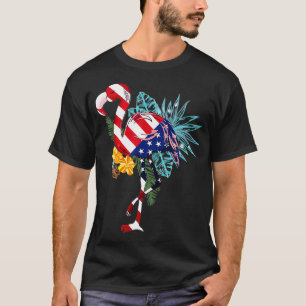 Flamingo American Flag Flamerica Patriotic 4. T-Shirt