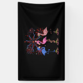 Flamingo American Flag für den 4. Juli Banner (Vertikal)