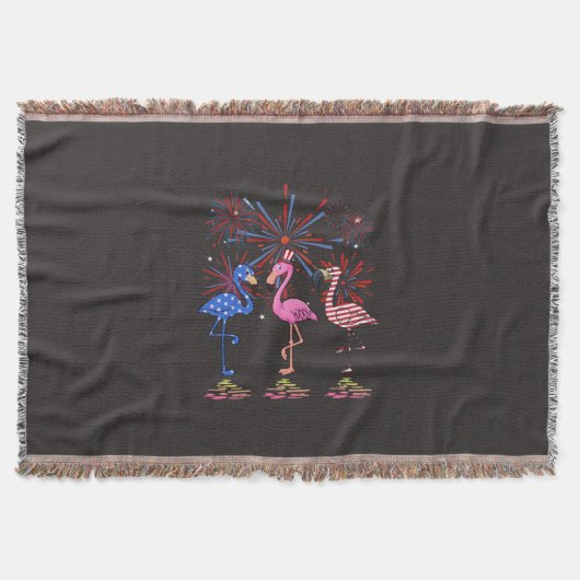 Flamingo American Flag für den 4. Juli Decke (Vorderseite)