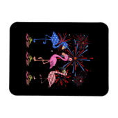 Flamingo American Flag für den 4. Juli Magnet (Horizontal)