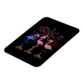 Flamingo American Flag für den 4. Juli Magnet (Linke Seite)
