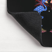 Flamingo American Flag für den 4. Juli Mousepad (Ecke)