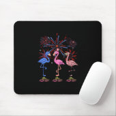 Flamingo American Flag für den 4. Juli Mousepad (Mit Mouse)
