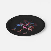 Flamingo American Flag für den 4. Juli Pappteller (Schrägansicht)