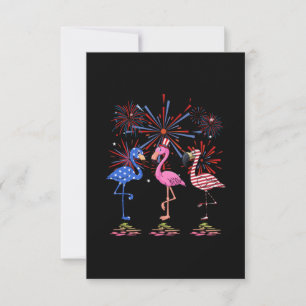 Flamingo American Flag für den 4. Juli RSVP Karte
