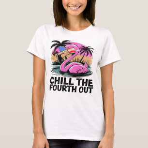 Flamingo Amerikanische Unabhängigkeitstag Fun T-Shirt