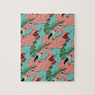 Flamingo-Ananas Handgezeichnete Kritzeleien Puzzle