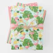 Flamingo, Ananas, Monstera Tropical Geschenkpapier Set (Beispiel)