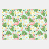 Flamingo, Ananas, Monstera Tropical Geschenkpapier Set (Vorderseite)