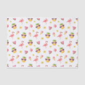 Flamingo, Ananas, Sommerdesign Seidenpapier (Vorderseite)