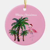 Flamingo and palm tree Christmas Ornament (Vorne)