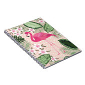 Flamingo and palm trees seamless pattern illustrat notizblock (Rechte Seite)