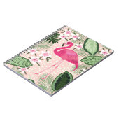 Flamingo and palm trees seamless pattern illustrat notizblock (Linke Seite)