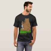 Flamingo Angler Fischer Angelrute T-Shirt (Vorne ganz)