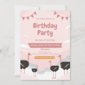 Flamingo Animal 1. Geburtstag Einladung (Vorderseite)