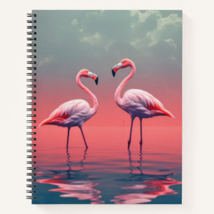 Flamingo Animal Bird Wildlife Wilderness Colorful Notizblock