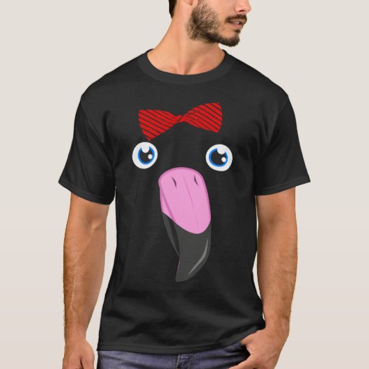 Flamingo Animal Bow Tie Child Halloween Costume T-Shirt (Vorderseite)