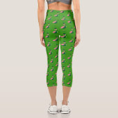 Flamingo Animal Green St Patrick's Day Capri Leggings (Rückseite)