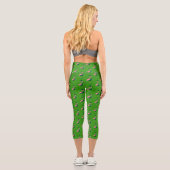 Flamingo Animal Green St Patrick's Day Capri Leggings (Rückseite)