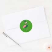 Flamingo Animal Green St Patrick's Day Runder Aufkleber (Umschlag)